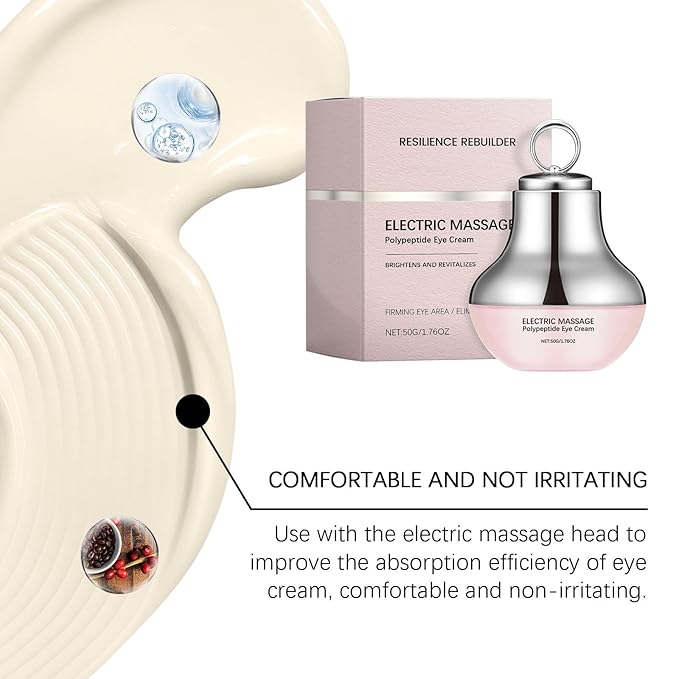 Electric Massage Eye Cream for Dark Circle, Firm and Smooth of Fine Lines, Multi-peptide Firming Eye Tightener, Anti-Aging Eye Cream for Puffiness and Bags Under Eyes Cream (1)
