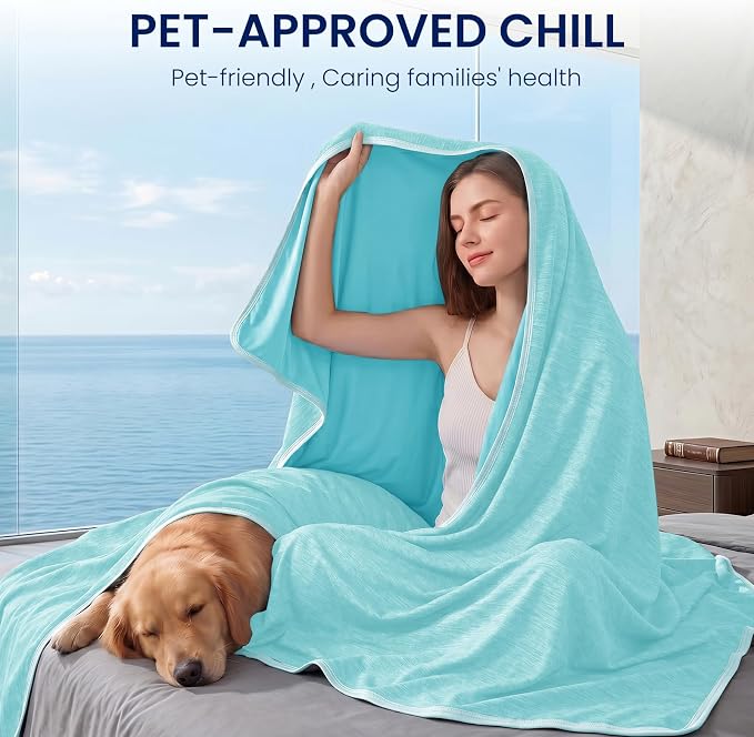 Cooling Blanket(90"x108"King Size) for Night Sweats Absorbs Heat to Keep Adults Cool on Warm Nights, Q-Max 0.5 Cooling Blankets for Hot Sleepers, Ultra-Cool Lightweight Blanket for Bed | Absorbs Heat Cold Summer Blanket for Night Sweats & Menopause Q-M...