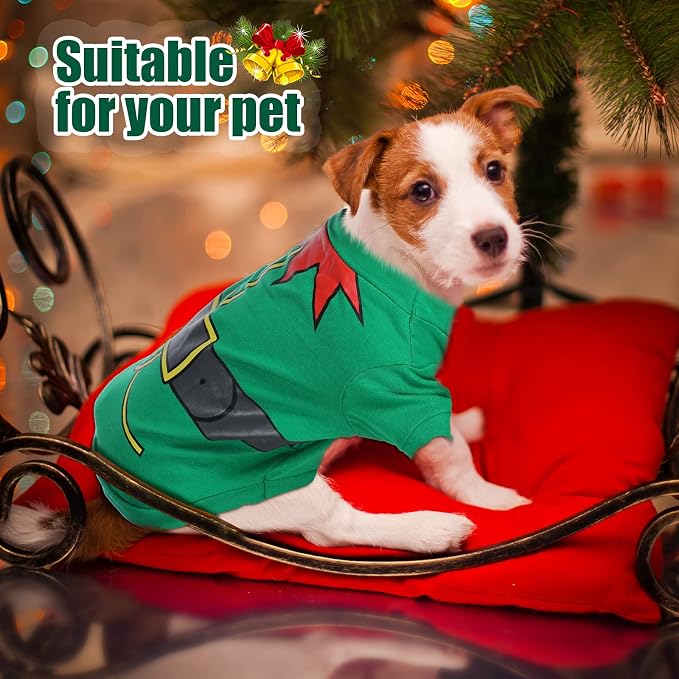5 Pack Christmas Dog Shirts Christmas Santa Pet Clothes, S Fits 3-5 Lbs | Soft Fabric Xmas Snowman Costume, Winter Puppy Outfit for Dogs Cats Pet, Festive Holiday Party Apparel, Cozy Christmas Shirts