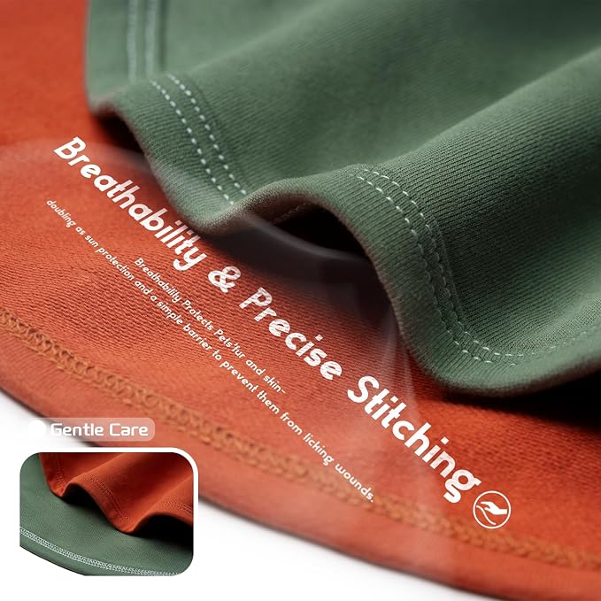 Koneseve Dog Shirts Soft Cotton Stretchy Clothes - Rust & Mist Green 4XL | 2-Pack Breathable T-Shirt for Large Dogs, Solid Plain Tee for All Seasons, Easy Pull-On Outfit for Daily Wear & Outdoor Walks