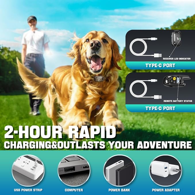 Dog Shock Collar with Remote Control- Electric Collar for Dogs Training Rechargeable, Training Collar for Small Medium Large Dogs, E Collar with Beep, Vibration & Shock-Lock Keypad