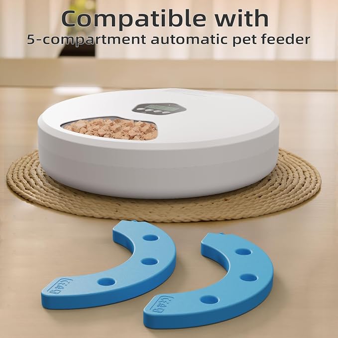 Automatic Pet Feeder for Wet & Dry Food, 5-Meal Timer Dispenser with 2 Ice Packs – Ice Tray Accessory, Freeze & Insert to Keep Pet Food Fresh & Cool, Extends Freshness in Automatic Feeders