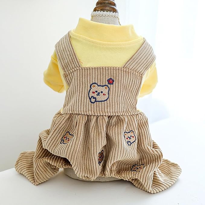Dog Stylish Overalls Comfortable Puppy One Piece Outfits Summer Bib Overalls for Small Dogs Cute Pet Onesie Jumpsuit Chihuahua Yorkies Birthday Holiday Clothes Cat Costume