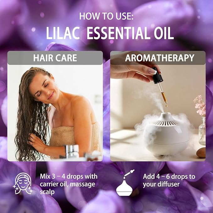 Lilac Essential Oil - Lilac Oil for Diffuser, 16 Fl Oz(480ml) | Candle Making, Soap Making, aroma, Strong Scent, Pure, Natural, Home Fragrance, Massage, Large Bottle