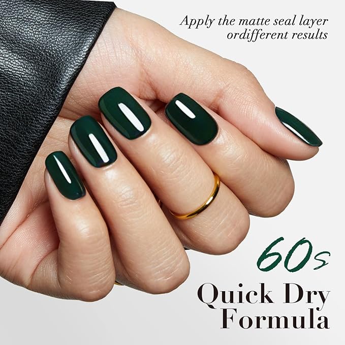 AZUREBEAUTY Deep Forest Green Nail Polish, St. Patrick's Day Quick Dry Formula, Strengthening Natural Nail Treatment, Home Salon DIY, Women Gift, 0.34 Fl Oz