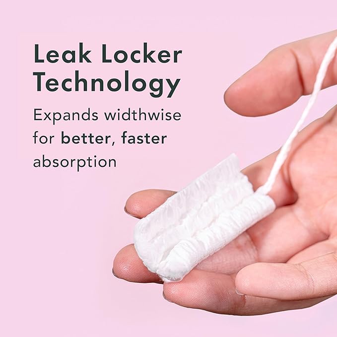 Rael Tampons, Compact Applicator - Made with Organic Cotton, Heavy Absorbency, BPA-Free, Chlorine Free, Leak Locker Technology (36 Count, Super)