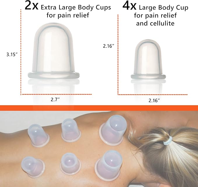 Silicone Cupping Therapy Set - Massage Therapy Cups for Arthritis, Pain Relief, Anti Aging, and Anti-Cellulite - Cupping Kit for Relaxation and Muscle Recovery
