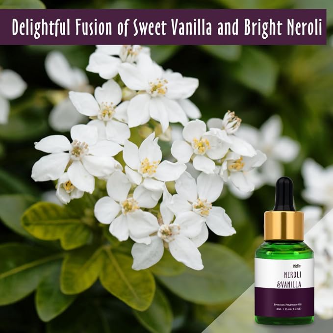 Neroli Vanilla Fragrance Oil, MitFlor 30ml Essential Diffuser Oil, Large Size Premium Grade Fragrance Oil for Soap & Candle Making, Aromatherapy Scented Oil for Home Fragrance