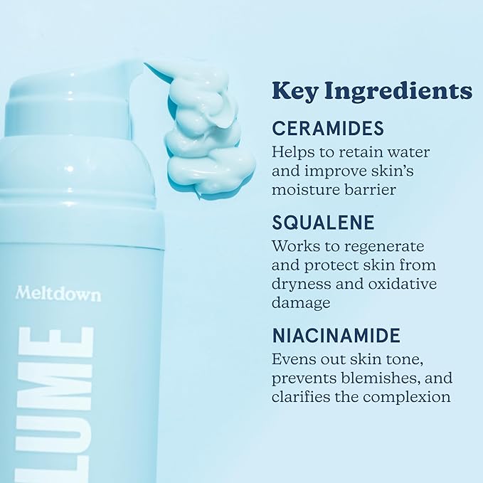 Blume Meltdown Gel Face Moisturizer for Acne Prone Skin - Oil Free Facial Moisturizer with Niacinamide & Centella to Even Skin Tone - 72-Hour Hydration Face Cream with Ceramides & Squalane (1.7 oz)