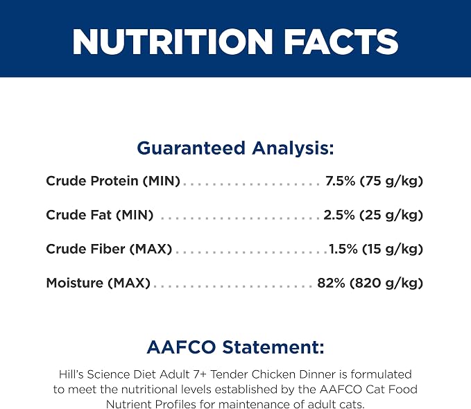 Hill's Science Diet Adult 7+ Wet Cat Food | #1 Veterinarian Recommended, Minced Chicken, 2.9 oz. Cans, 24-Pack