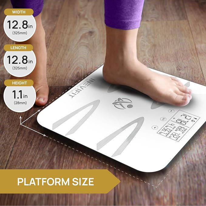 INEVIFIT Body Analyzer Scale & Digital Kitchen Scale Fitness Bundle, Complete Body Composition and Nutrition Tracking Solution with Batteries Included