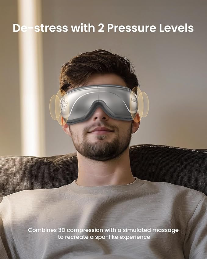 RENPHO Eyeris 2 Eye Massager with Heat and Cooling, Christmas Birthday Gifts for Mom Dad Women Men Heated Eye Mask for Reduce Strain Improve Sleep