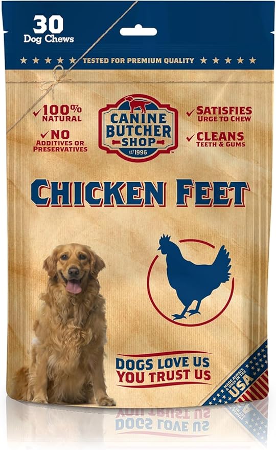 Chicken Feet for Dogs, All-Natural Dog Treats, 30 Ct | Crunchy Texture, Naturally Dehydrated, Rich in Glucosamine, Supports Joint Health, Made in the USA