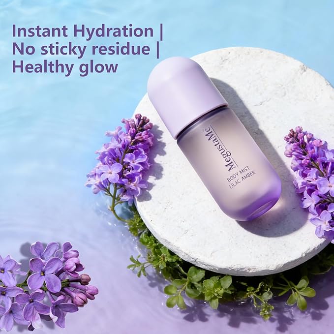 Lilac Amber Body Spray for Women, Long Lasting Floral Woody Fragrance Mist, Paraben & Phthalate Free, Gentle Elegant Daily Perfume, Skin Safe Feminine Body Scent, Travel Size 3.38 fl oz (100ml)