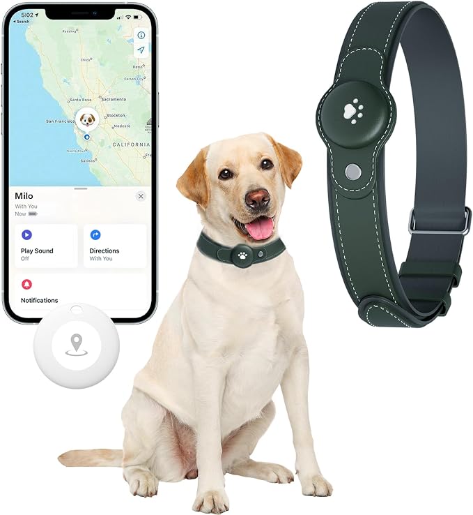 New GPS Tracker for Dogs: Smart Pet Collar with Real-Time Tracking,No Monthly Fee/Subscription (iOS & Android) Waterproof, Anti-Lost,365-Day Long Battery Life GPS Tracker Dog Collar(Tracker Included)
