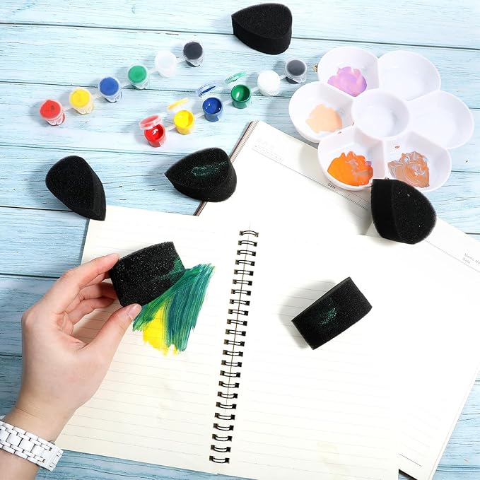 20 Pcs Petal Face Paint Sponge, High Density Face Painting Supplies Droplets Makeup Paint Sponges High Density Black Faces Paintings Kit for Adults Art Work and Body Paintings Halloween Christmas