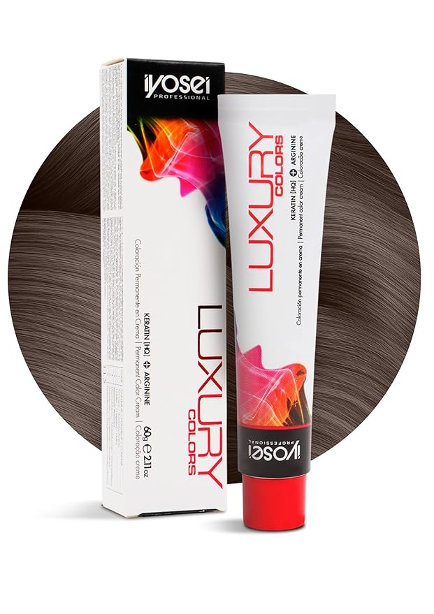 Iyosei Professional Luxury Color #5 Light Brown Permanent Hair Dye – Cream Hair Color with Micropigmentation & Keratin – Long Lasting Light Brown Shade for Women – Full Coverage