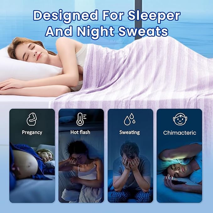 Cooling Blanket 50"x70" Summer Cooling Blanket for Hot Sleepers | Throw Size Arc-Chill Q-Max >0.45 Cool Fiber, Keeps Cool for Night Sweats, Soft Lightweight Sofa Blankets for Kid Adults