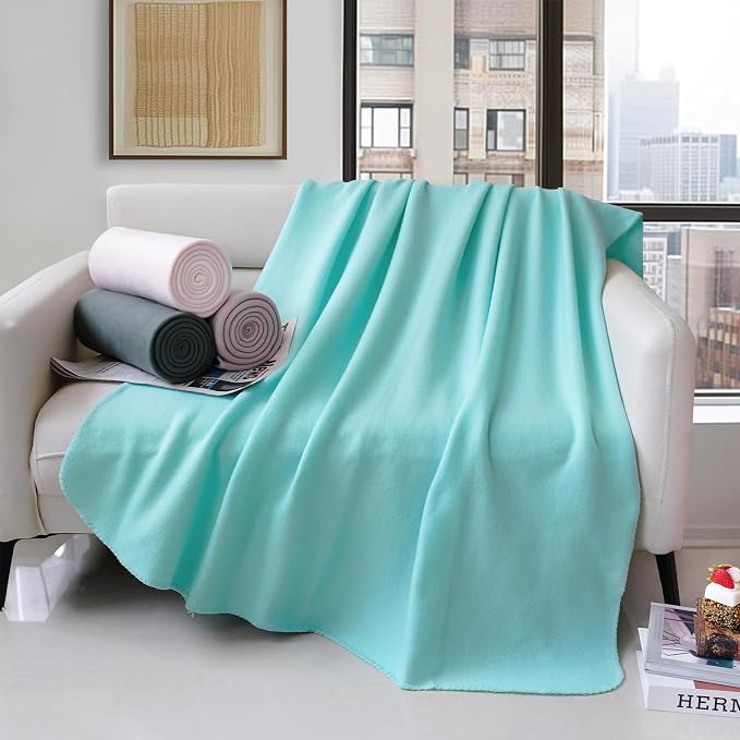 ZYFZCYBL Fleece Blanket Bulk Pack of 6 Cozy Fleece Throw Blankets 50x60 Warm Soft Lightweight Breathable Pet-Friendly for Bed Sofa Camping Wedding Gifts (Assorted 2)