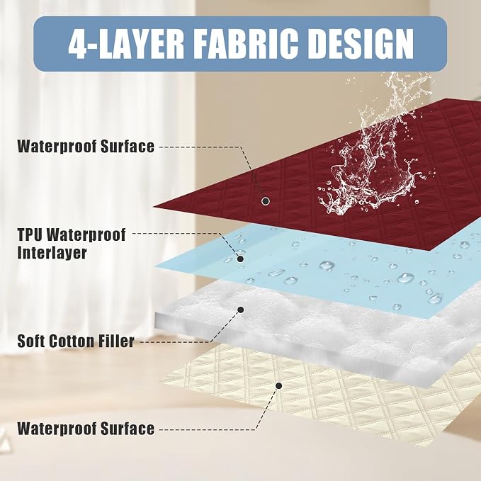 Smiry Waterproof Reversible Pet Couch Covers for Dogs | Pet Friendly, Soft Fabric, Washable Sofa Furniture Protector for Dogs Cat Kids, Checkered (30"x70", Wine Red/Beige)
