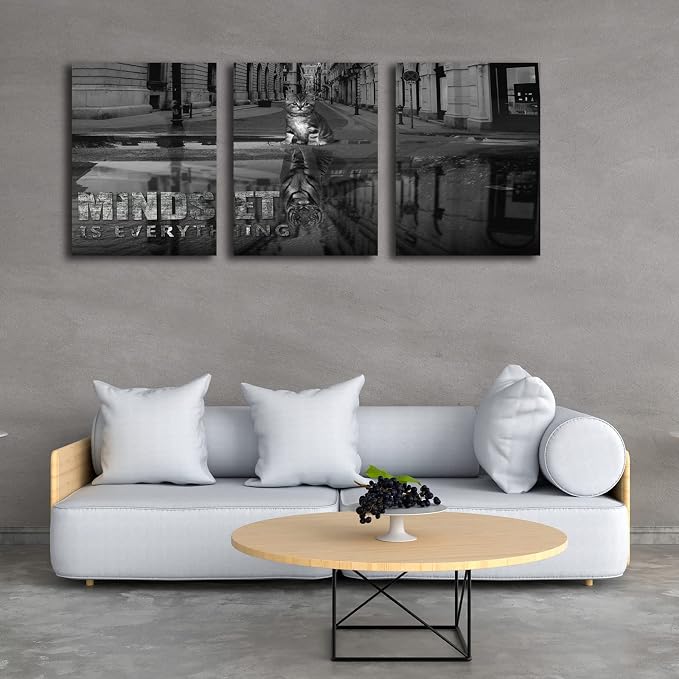 3 Panels Motivational Canvas Wall Art Inspirational Wall Art Entrepreneur Quotes Poster Print Artwork Painting Picture for Framed Home Decoration Living Room office bedroom 60" W x 28" H