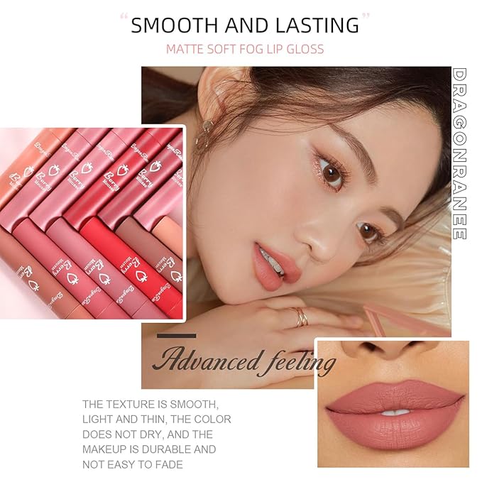 3Pcs Nude Matte Lip Lipstick, Velvet Smooth Crayon Lip Stain, Nude Lip Tint Long Lasting & Nourishing Lip Gloss Non-stick Cup Lipstick for Women Makeup (Set A, F)