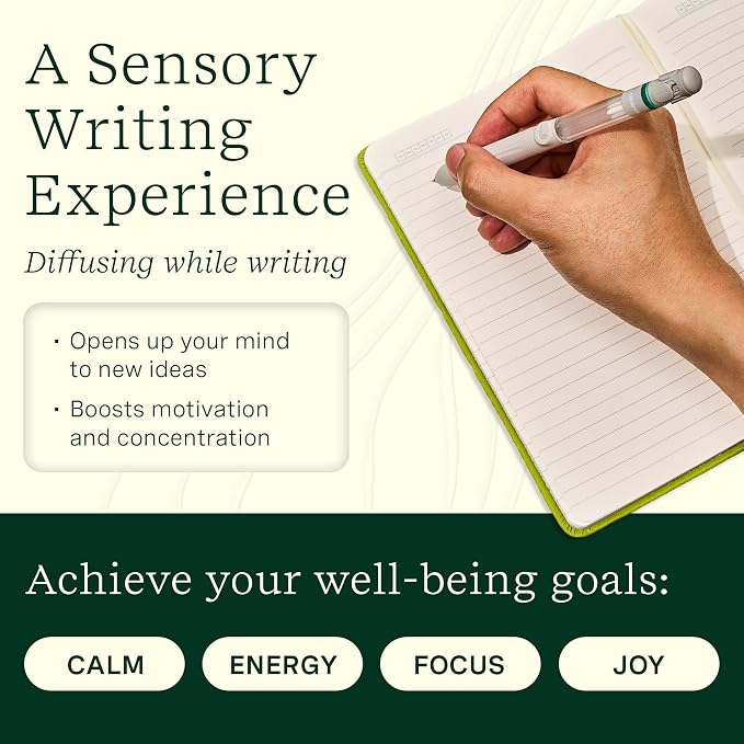 Lifelines Pen Diffuser, Crisp Mountain Air - 1mm Black Ballpoint Pen with Scented Essential Oil Blends – Aromatherapy Diffuser & Sensory Immersion Diffuse Aroma As You Write