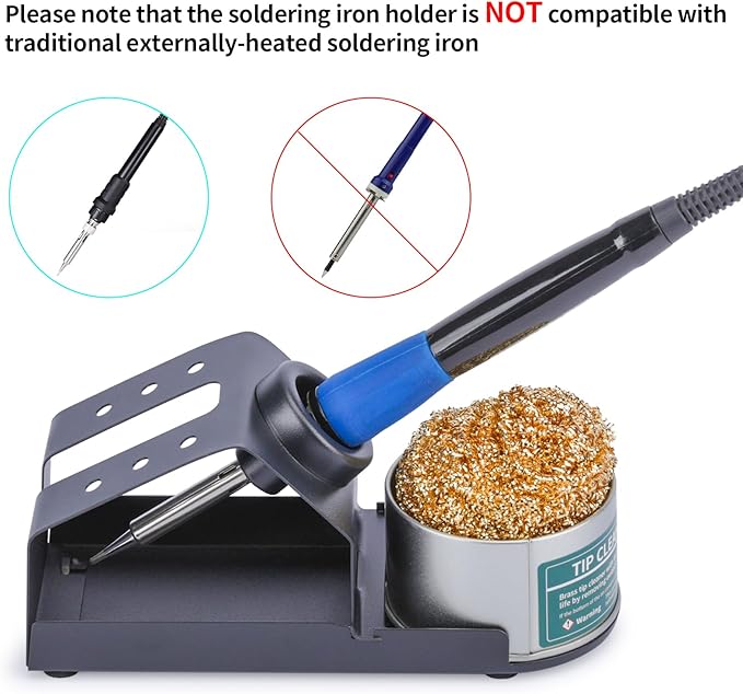 YIHUA D-2 Soldering Iron Holder, Heat-resistant Tip Cleaner with Brass Wool Tip Cleaner and Cleaning Sponge for Stable Soldering Iron Storage and Cleaning