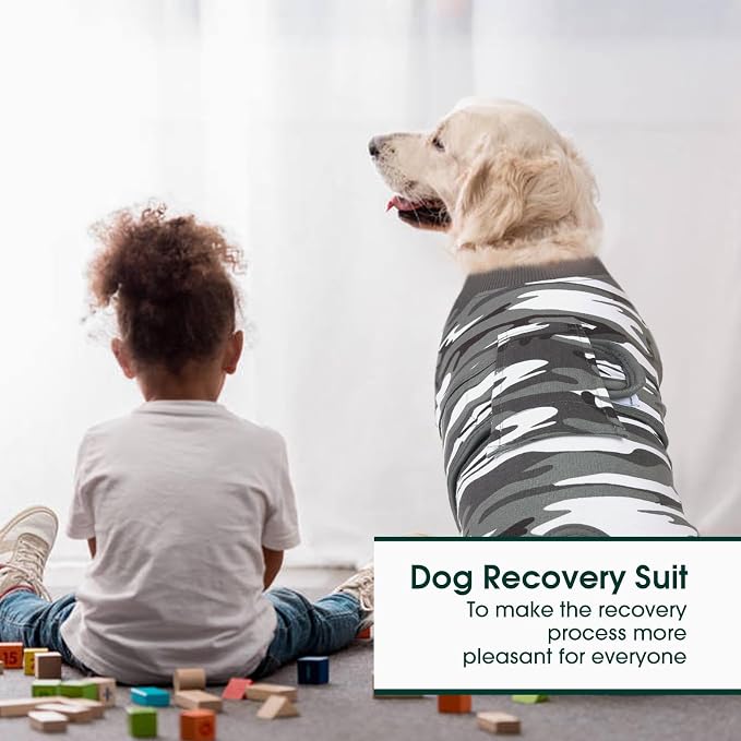 Kuoser Recovery Suit for Dogs Cats, Soft Dog Surgery Suit Female Male Spay | Professional Dog Onesie for Surgery, Substitute E-Collar & Cone, Prevent Licking Dog surgical suit Pet Neuter Suit