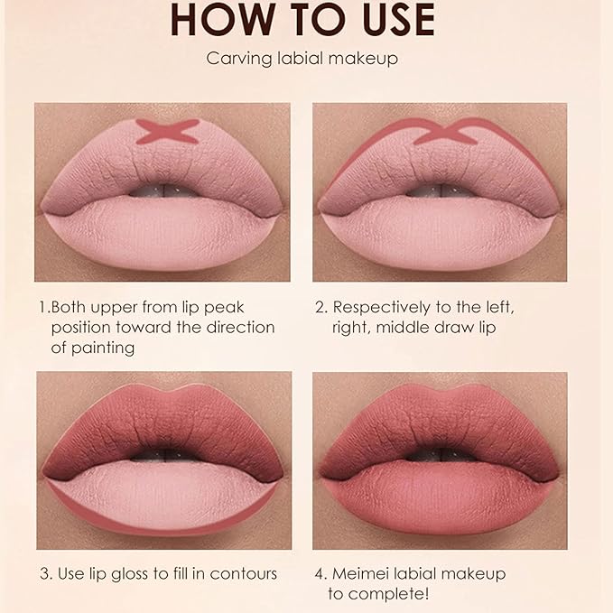 BestLand 6Pcs Matte Liquid Lipstick and Lip Liner Set, Non-Stick Cup Not Fade Waterproof 24 Hour Lip Gloss Nude Brown Lip Liner Pencil for Women, labiales mate 24 horas originales (Set D)