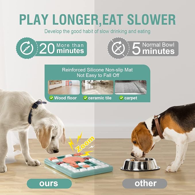 FOXMM Dog Puzzle Toys,Interactive Treat Puzzle Dog Toy for IQ Training | Mental Stimulating,Treat Puzzle Dispensing with Squeaky Design for Large Medium Smart Dogs