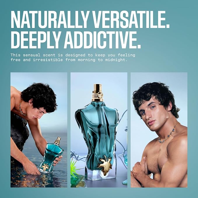 Jean Paul Gaultier Le Beau Eau de Toilette for Men - Long Lasting Addictive Aromatic Woody Mens Cologne with Bergamot, Coconut Wood & Tonka Bean - Designer Fragrance Spray, 4.2 oz