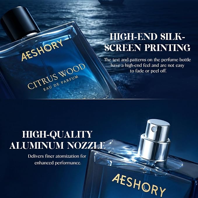 Aeshory Luxury Unisex Perfume for Women and Men, 3.4 FL OZ Long Lasting Eau De Parfum, Fruity Chypre Fragrance, Aromatic Citrus Wood Notes for Date & Gift, Fresh Scent Perfume Spray