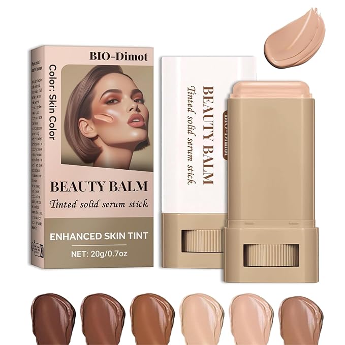 Tinted Solid Serum Foundation Stick – Skin Color | Lightweight Buildable Coverage, Natural Finish, 20g Travel-Friendly Makeup Stick for All Skin Types (Skin Color Shade)