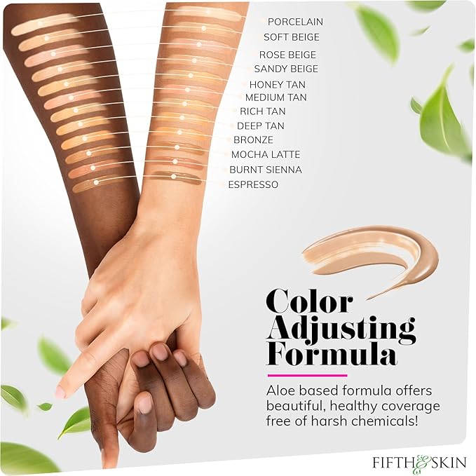 Fifth & Skin: Better’n Ur Skin Liquid Foundation (MOCHA LATTE) - Natural, Organic, Vegan, Cruelty-Free - Gluten-Free Beauty with Buildable Coverage and Palm-Free Luxury - 1 oz