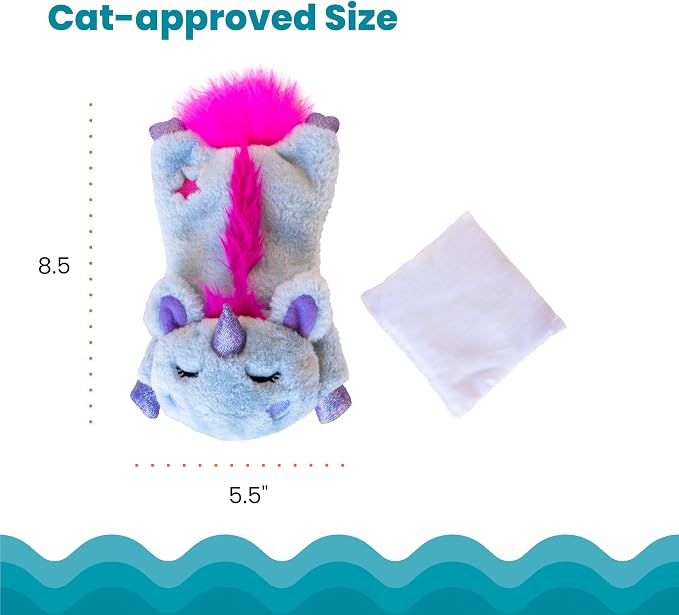 Catstages Cuddle Pal Unicorn Soothing Plush Purple Cat Toy, 8.5" x 5.5"