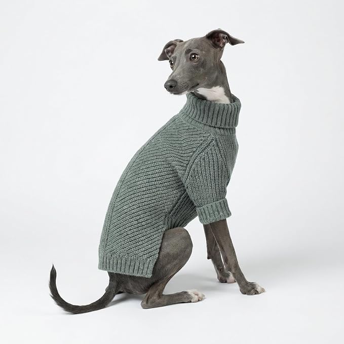 Fitwarm Dog Turtleneck Sweater, Thermal Knitted Pet Coat, Dog Winter Clothes for Small Dogs, Cat Apparel, Heather Grey, XSmall