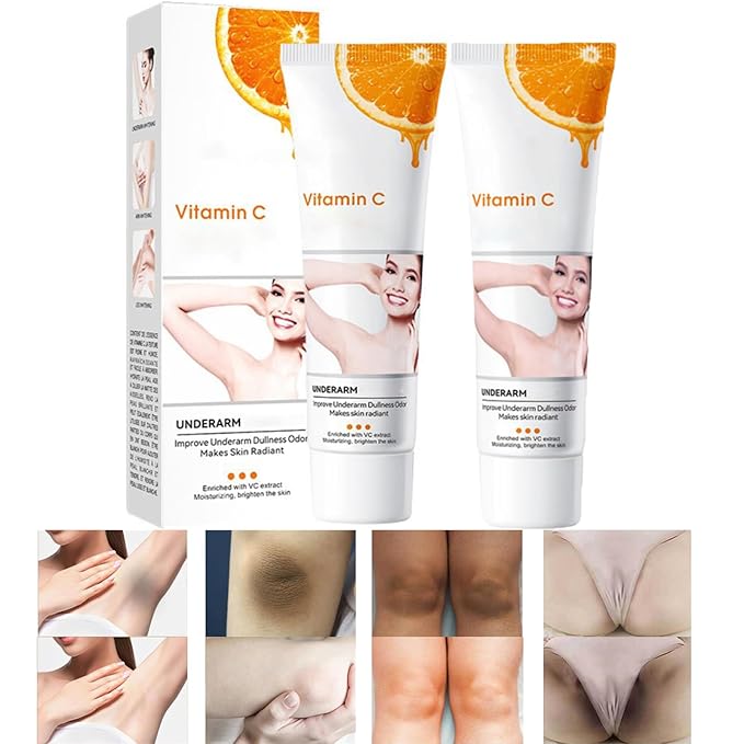 Crema Blanqueadora para Partes Intimas, Aclarador de Axilas y Partes Intimas, Crema para Aclarar Axilas, Partes Intimas, Entrepierna, Codos, Piernas Zonas, Rodillas Cuello - 50ML/1.77OZ (2 PCS)