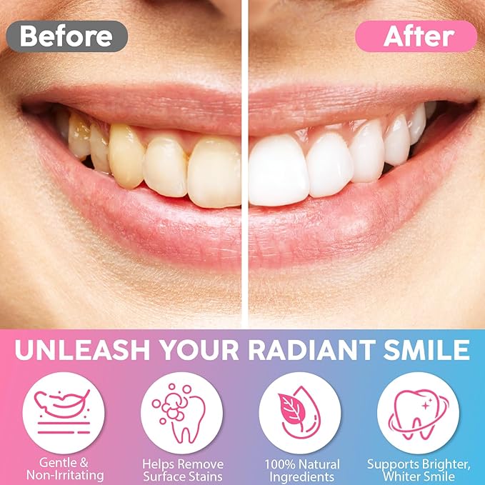 Whitening Toothpaste for Sensitive Teeth, Niacinamide Toothpaste with Xylitol, Fluoride Free Deep Clean & Stain Removal, Enamel Care, Fresh Mint & Peach Flavor, 2 Pack 7.6 oz