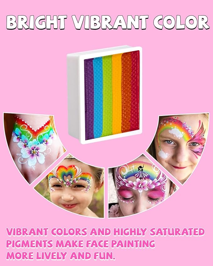 Anka Bella Professional Face Painting Kit for Kids Adults,Water Activated Split Cake Face Paint(12x10gm),Non-Toxic Face Paint Palette for Birthday Parties/Halloween/Carnival