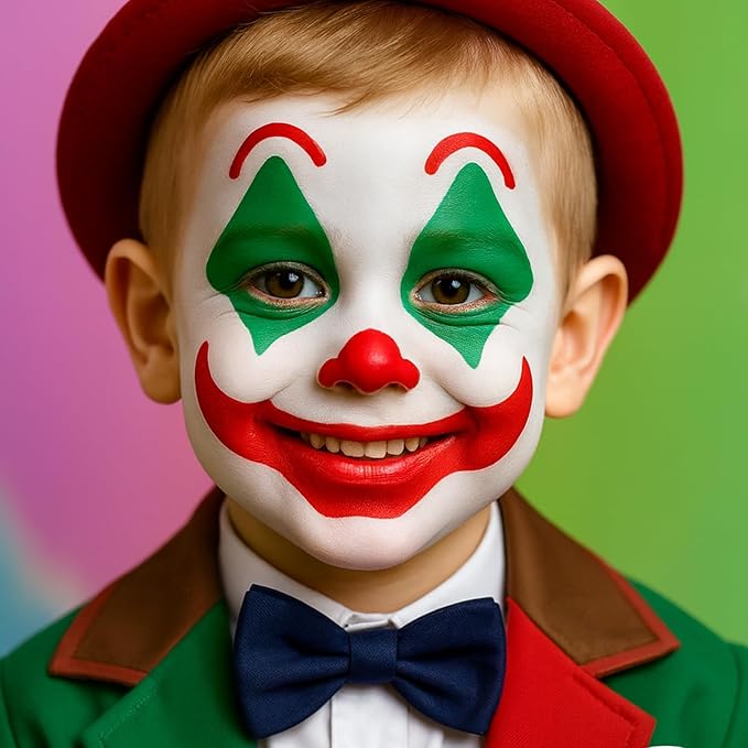 Green White Red Face Body Paint Set, Mexico Flag Face Painting Kit with Painting Brushes for Halloween, Water Based Face Paints for Xmas Elf, Grinch, Orcs, Day of the Dead Skull & Monster SFX Make-Up