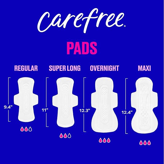 Carefree Ultra Thin Pads for Women, Regular Pads with Wings, 28ct | Carefree Pads, Feminine Care, Period Pads & Postpartum Pads | 28ct (Pack of 1)