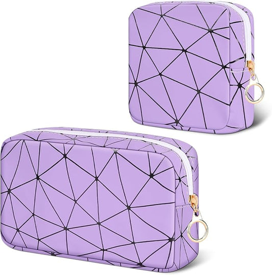 Likesing Period Bag for Teen Girls, Leather Sanitary Napkin Storage Bag, Portable Menstrual Pad Bag Period Pads Pouch, Small Make Up Bags