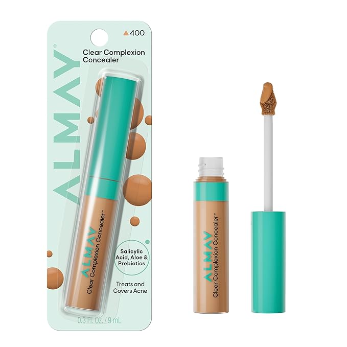 Almay Clear Complexion Concealer, Cruelty-Free Makeup for Acne-Prone Skin, Non-Comedogenic, Vegan, Hypoallergenic, 400, 0.3 fl oz