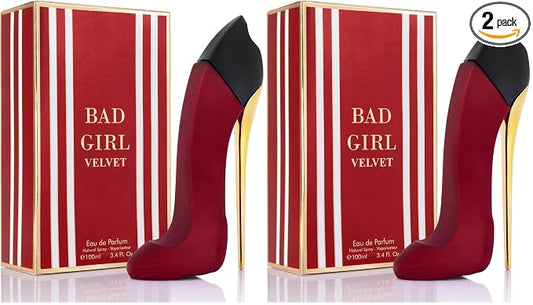 Bad Girl Velvet for Women Eau De Parfum 3.4 fl Oz- Sweet, Warm & Powdery Tone - Combination of Tonka Bean, Vanilla & Praline - Free of Paraben, Vegan & Cruelty-Free - Elegant 100ml bottle (Pack of 2)