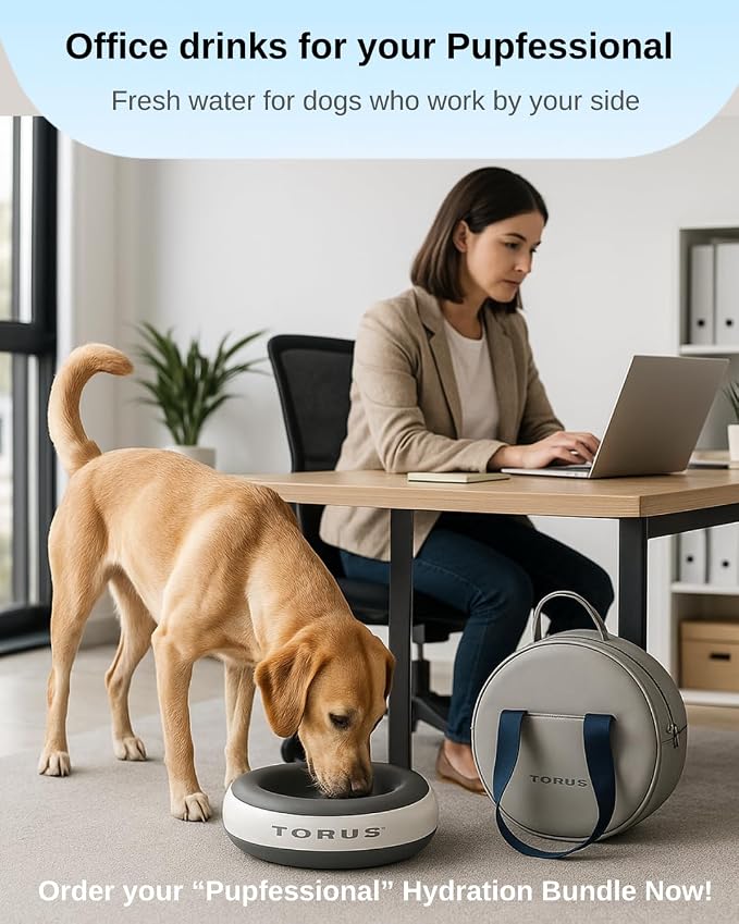 Torus Pet® Tote Bag for Dog Water Dispensers | Fits Maxi & Mini Bowls | Insulated & Water-Resistant | Poop Bag Holder Included | Stylish Dog Walking Bag for Walks, Car Journeys & Daily Adventures