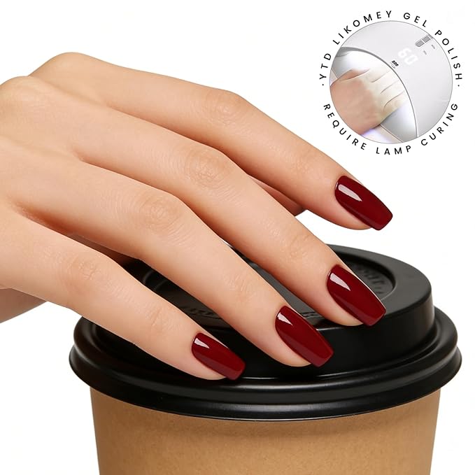YTD Likomey Ruby Red Gel Nail Polish,15ml Salon Home DIY Nail Art Manicure and Pedicure Fall Winter Soak Off UV Color Varnish,CS411