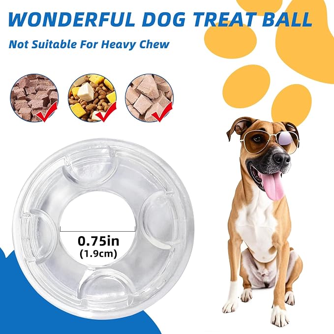 Interactive Puzzle Dog Treat Ball, M, 3.46 in (8.8 cm) | Treat Dispensing, Enrichment Toy