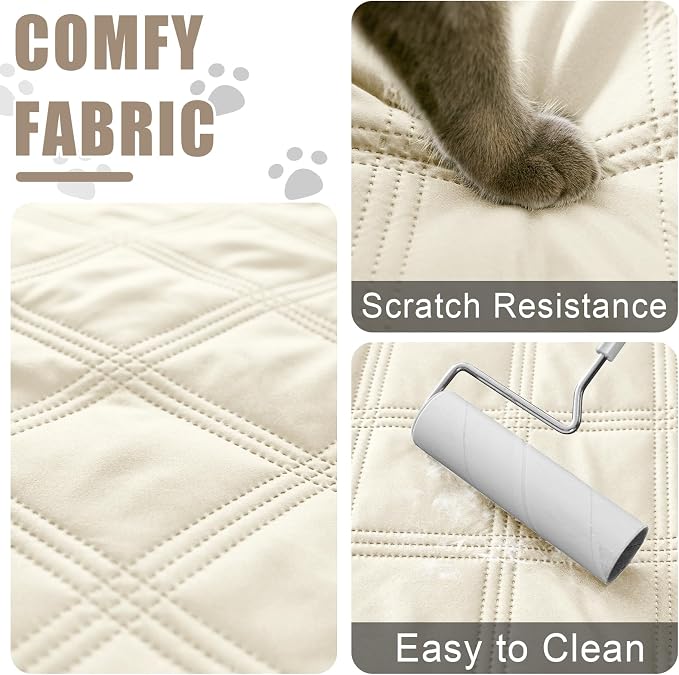Smiry Waterproof Dog Bed Cover, Reversible Pet Blanket for Sofa Couch | Soft Washable Dog Blanket, Leakproof Couch Cover for Dogs Cats & Furniture Protection, 40x70, Beige/Beige