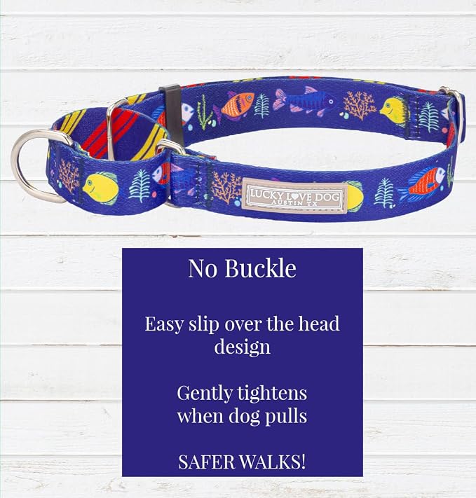 Lucky Love Dog Martingale Collar for Large Dogs No Slip – Mackey, Large